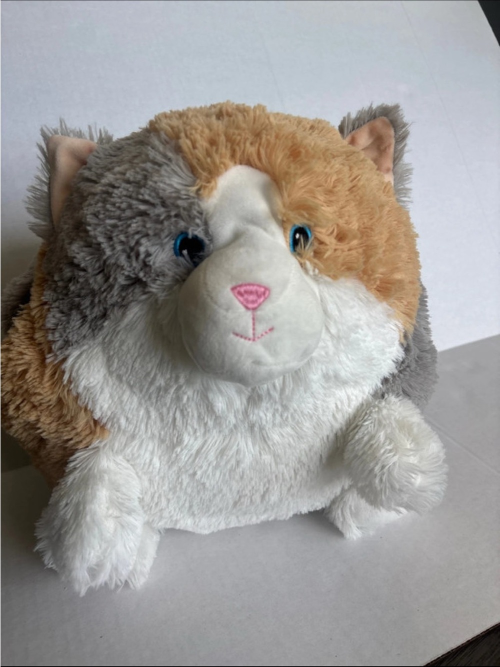 Warmies Supersized Calico Cat- Hand Warmer Soft White, Gray & Tan